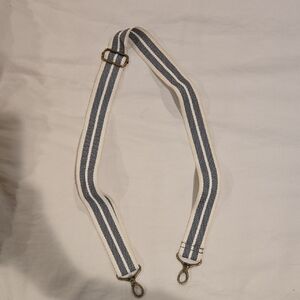 Thirty-One Canvas Bag Strap with Dark Grey and White Stripes